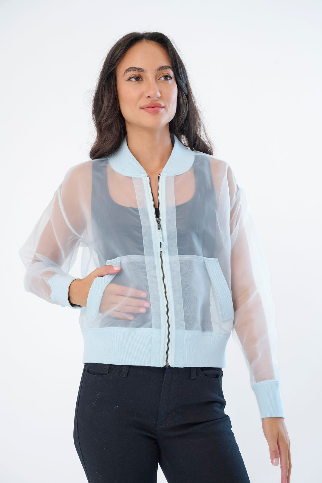 Sheer Bomber Jacket