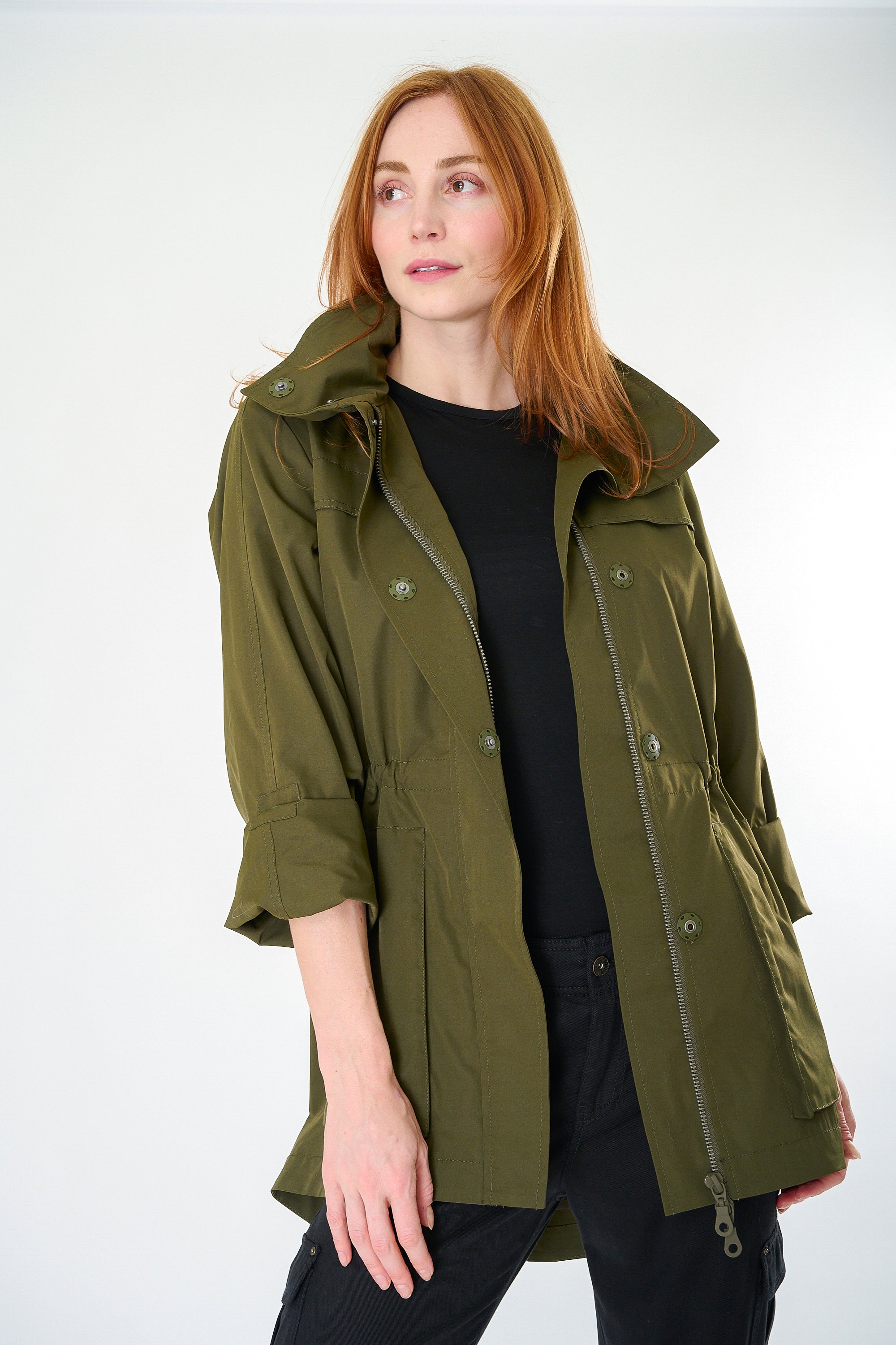 Green hooded anorak jacket hotsell