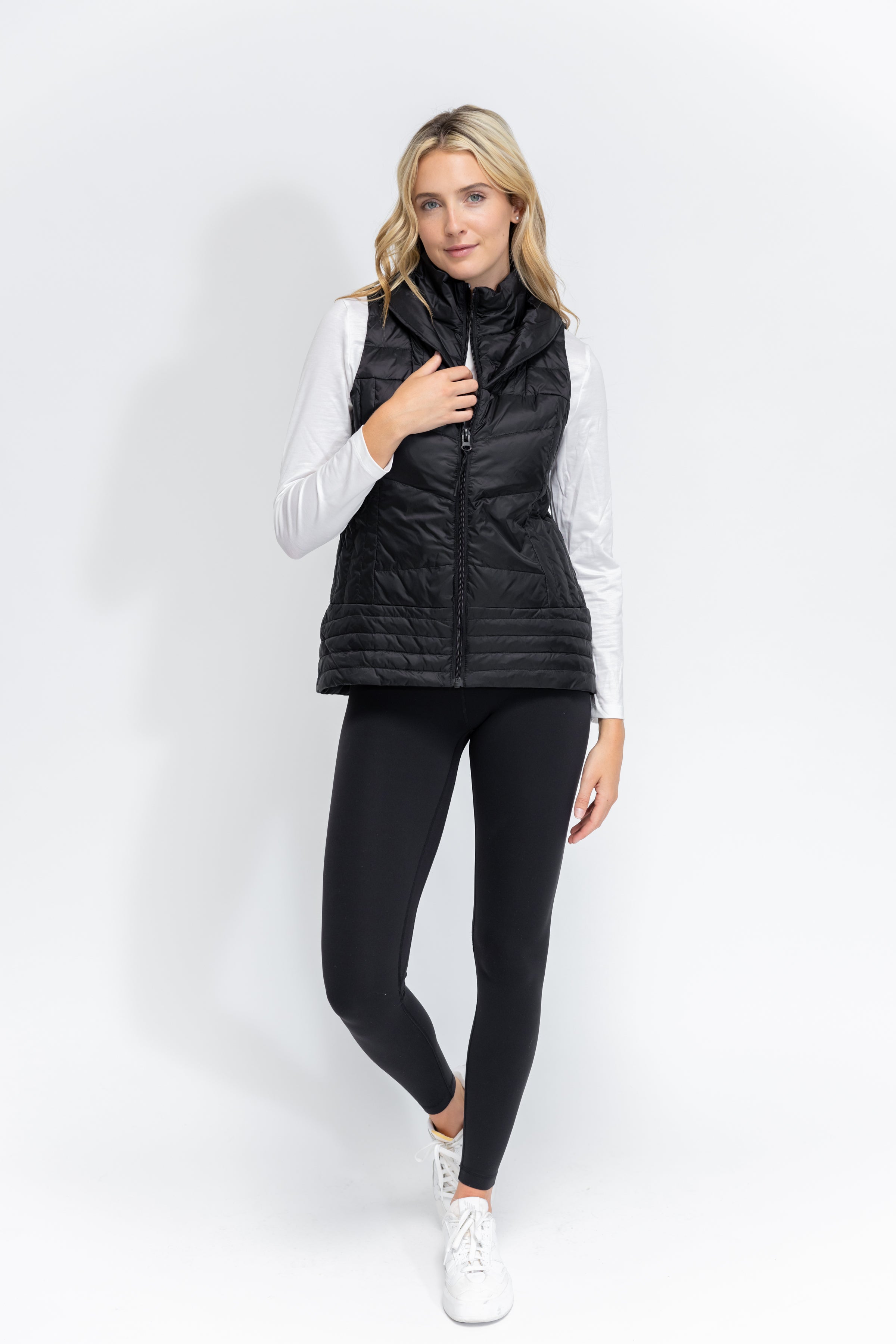 Anorak Metallic Quilted Vest Black XL Black