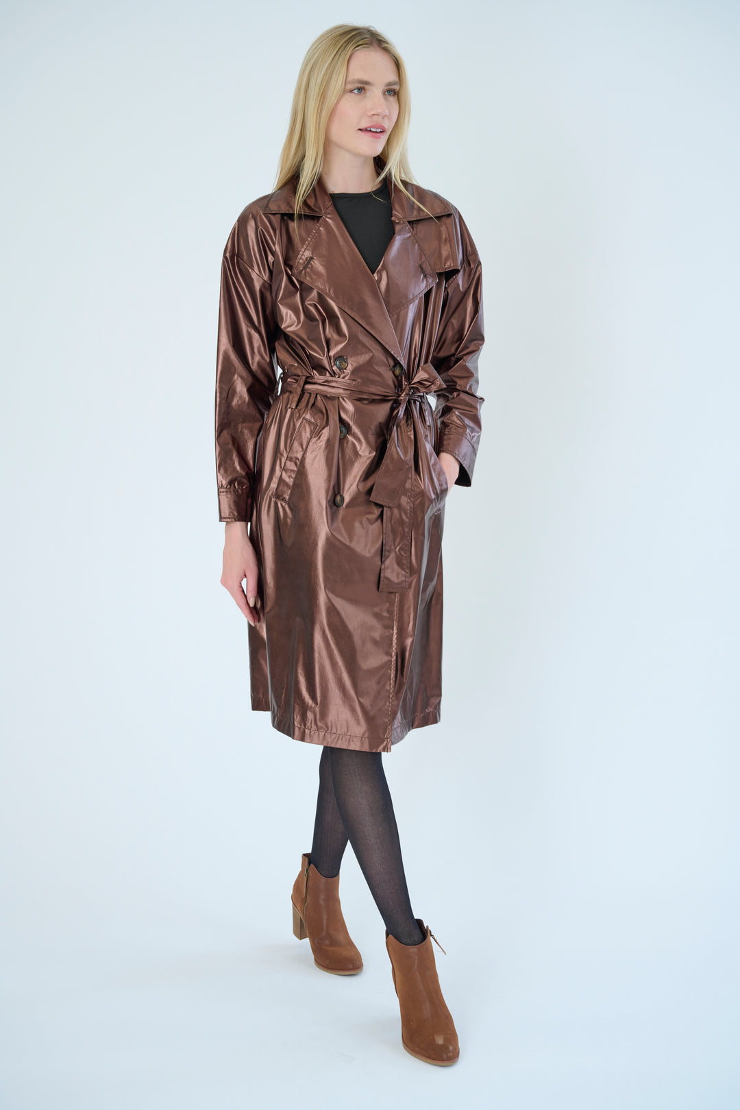 Chic Metallic Trench