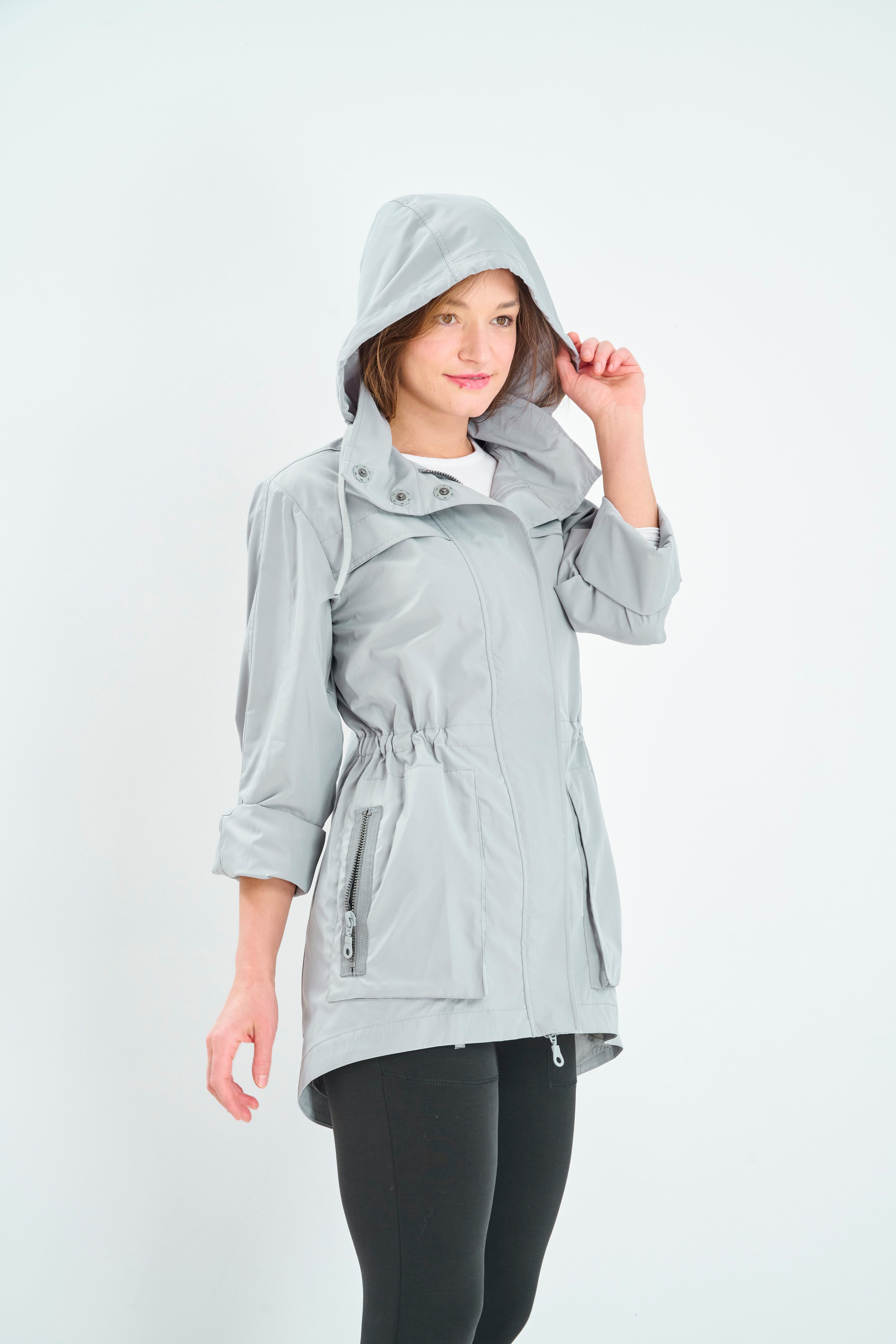 Women's lightweight anorak jacket with clearance hood