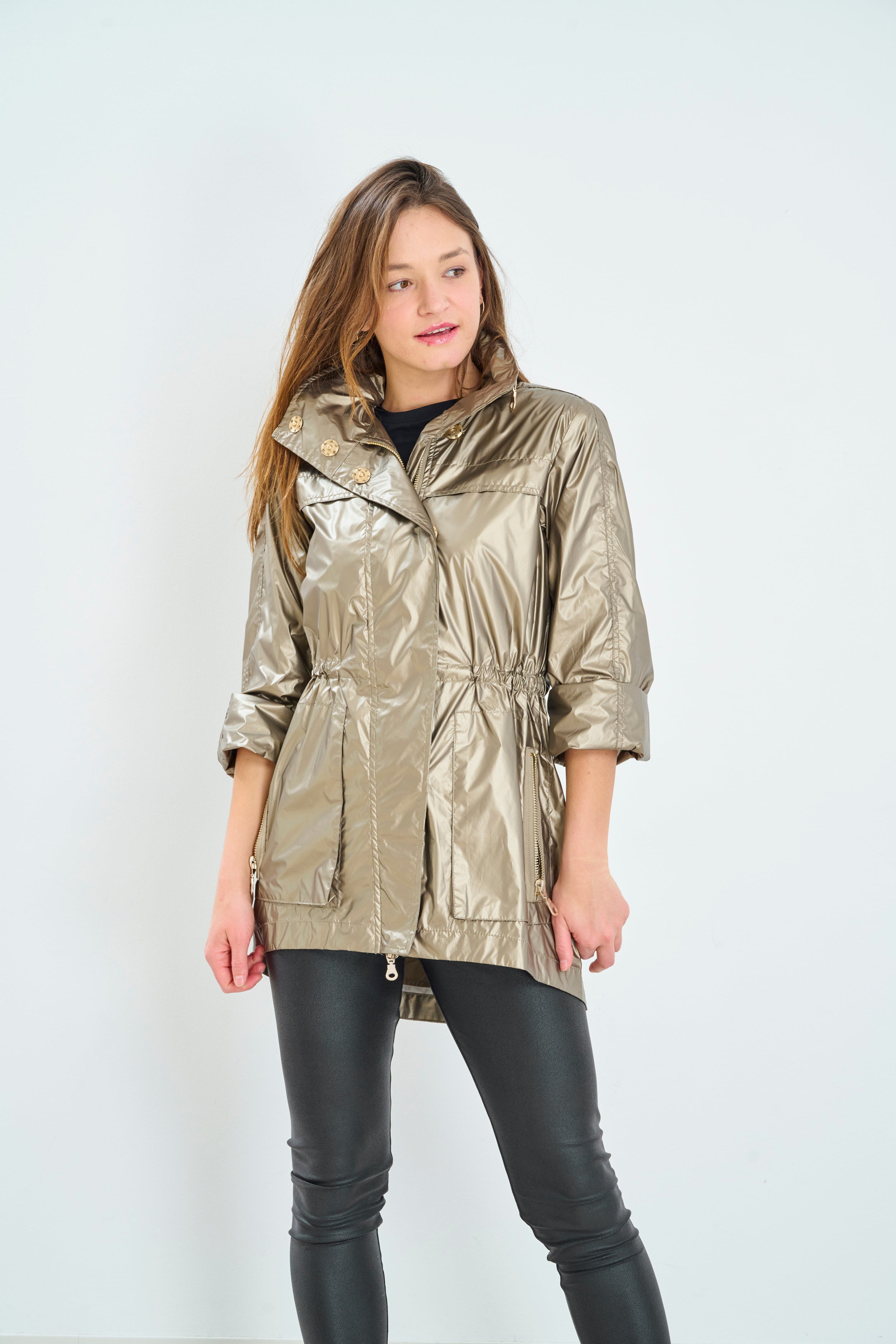 Gold 2025 metallic raincoat