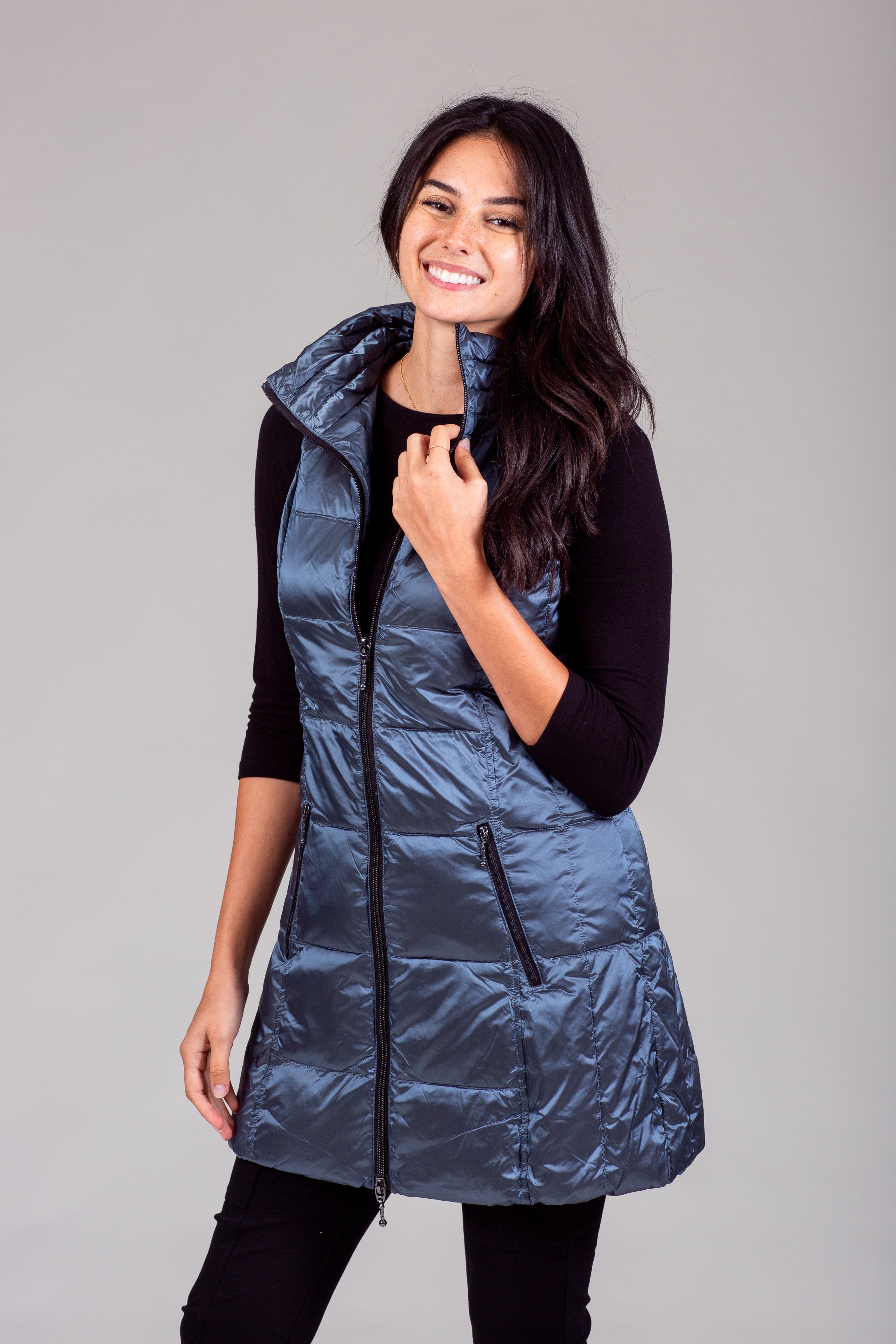 Long Metallic Down Vest – MyAnorak