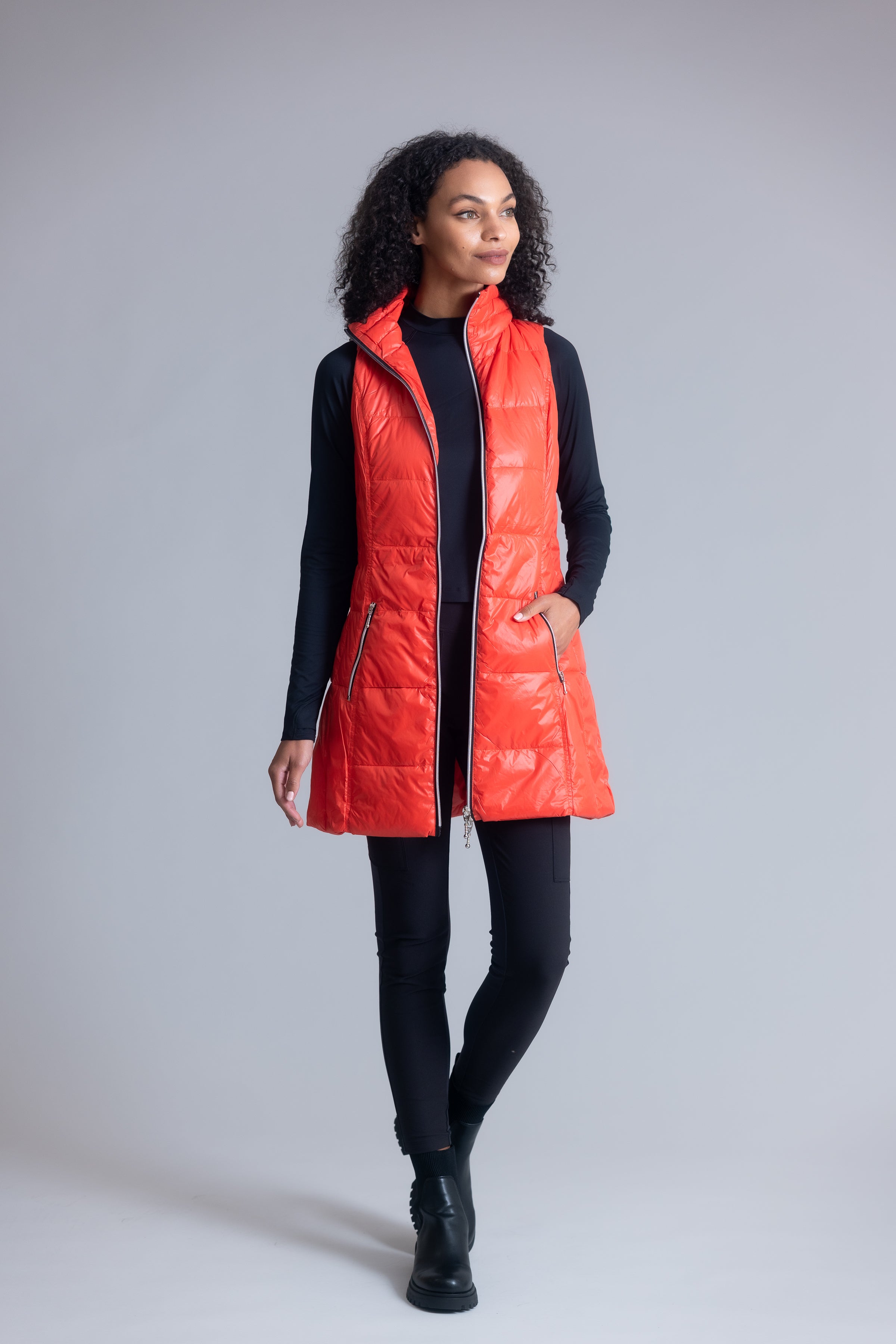 Red puffer vest on sale womens