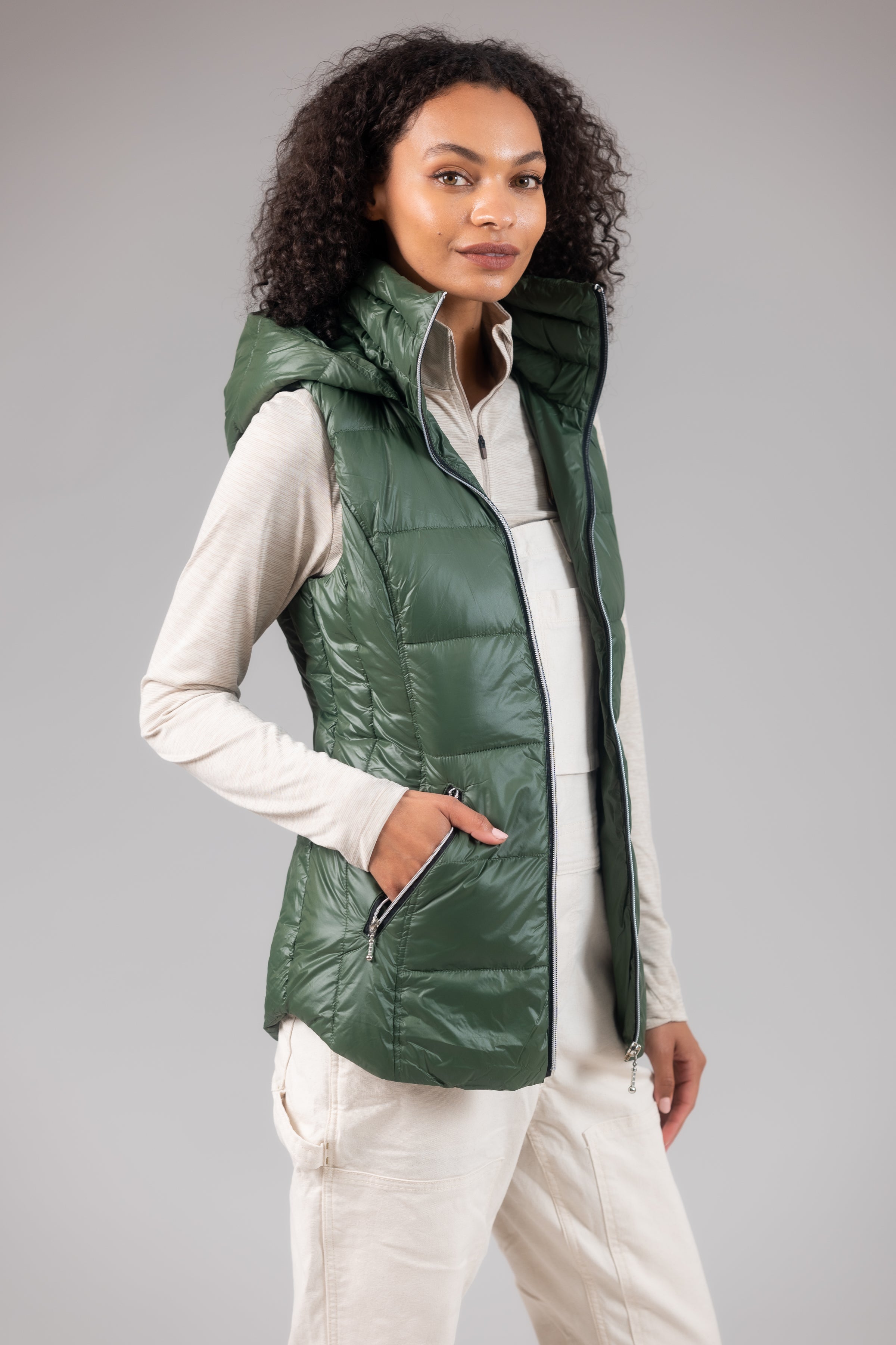 Short Hooded Quilted Vest